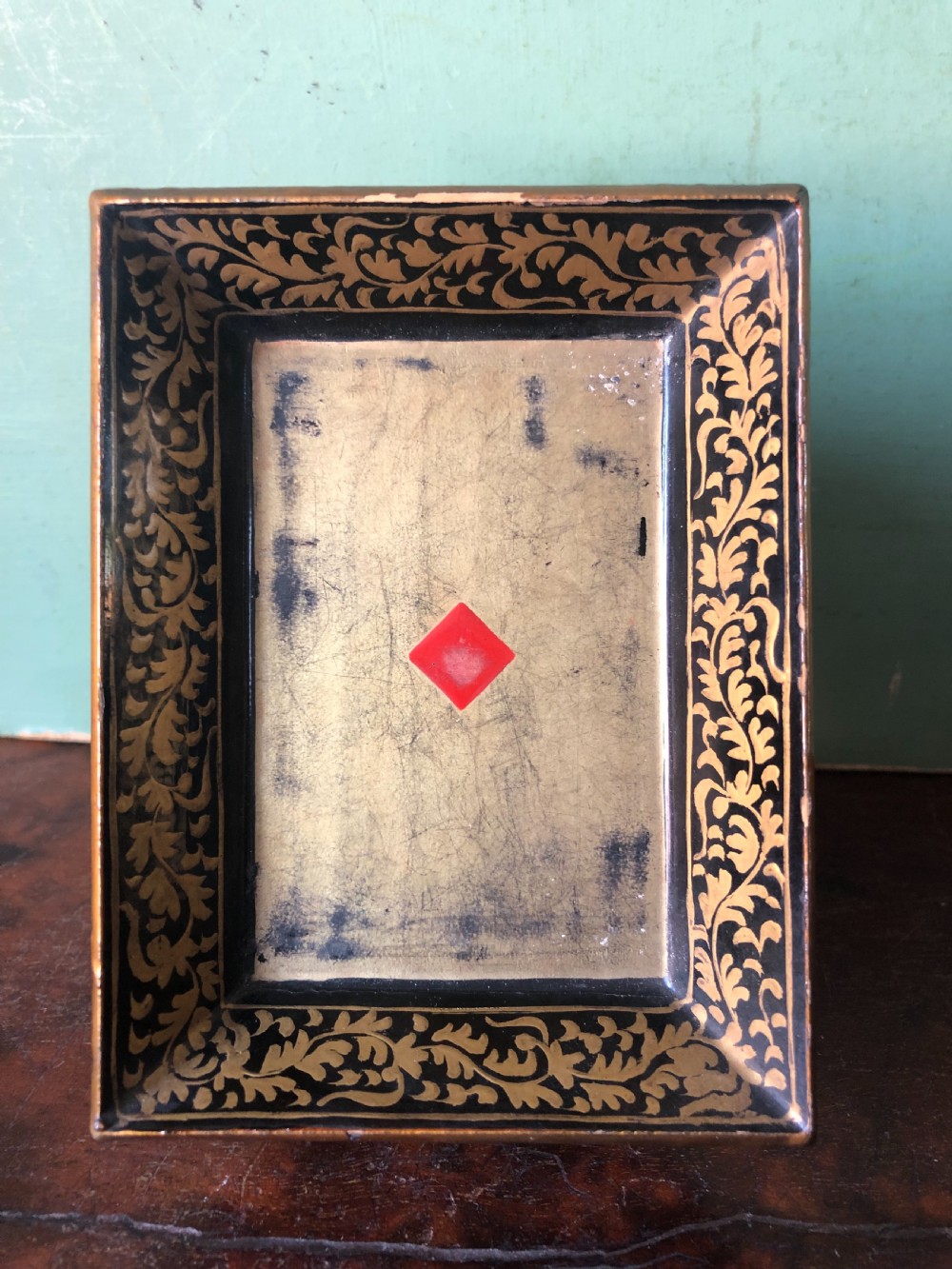 Interesting and decorative set of 7 mid C19th Chinese Export lacquer miniature trays for holding gambling chips . View XIII