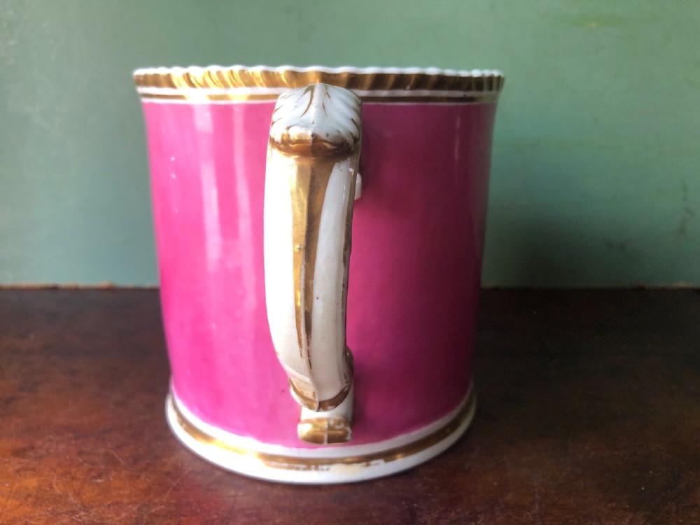 Early C19th Worcester porcelain tankard by Grainger , Lee & Co., decorated with view of the City of Worcester. View III