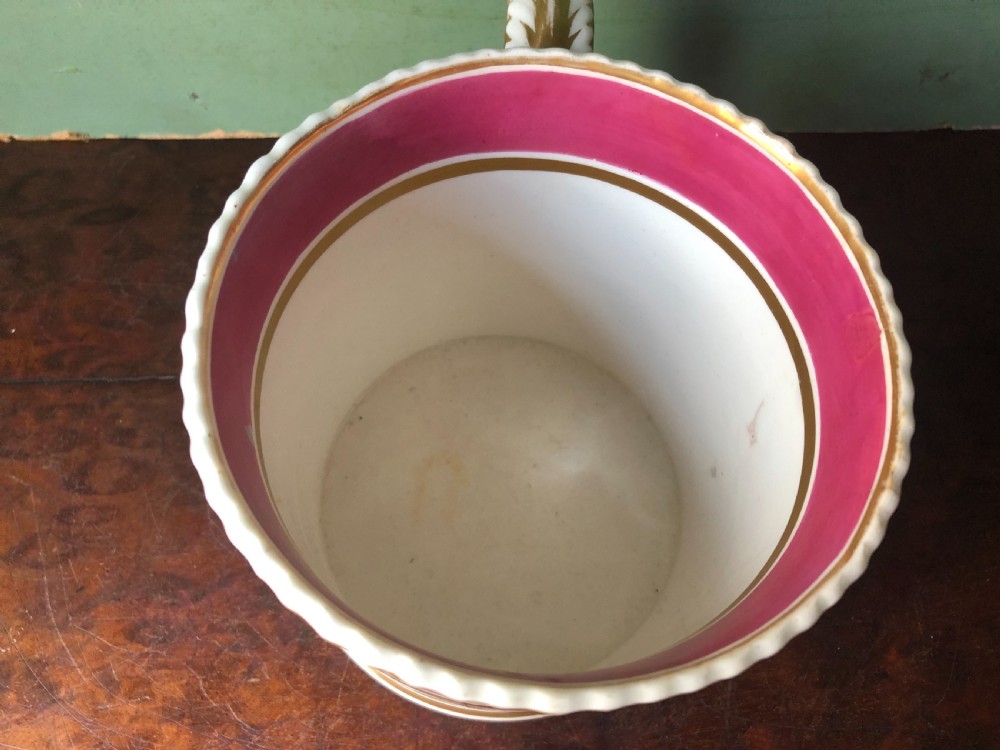 Early C19th Worcester porcelain tankard by Grainger , Lee & Co., decorated with view of the City of Worcester. View X