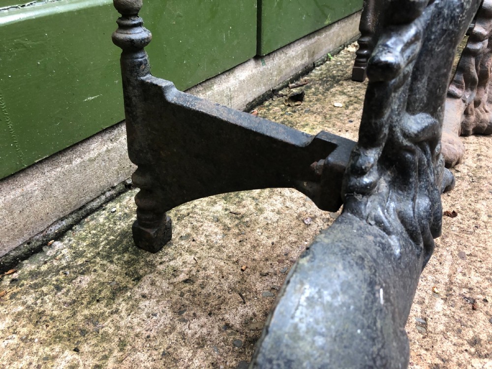 Pair of mid C19th cast-iron boot-scrapers in the form of a recumbent lion and a unicorn .  View V