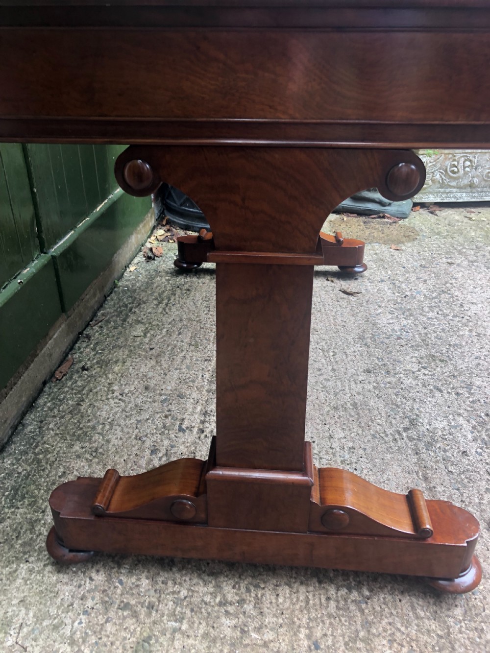 Early C19th George IV period mahogany library or writing table of free-standing form . View XI