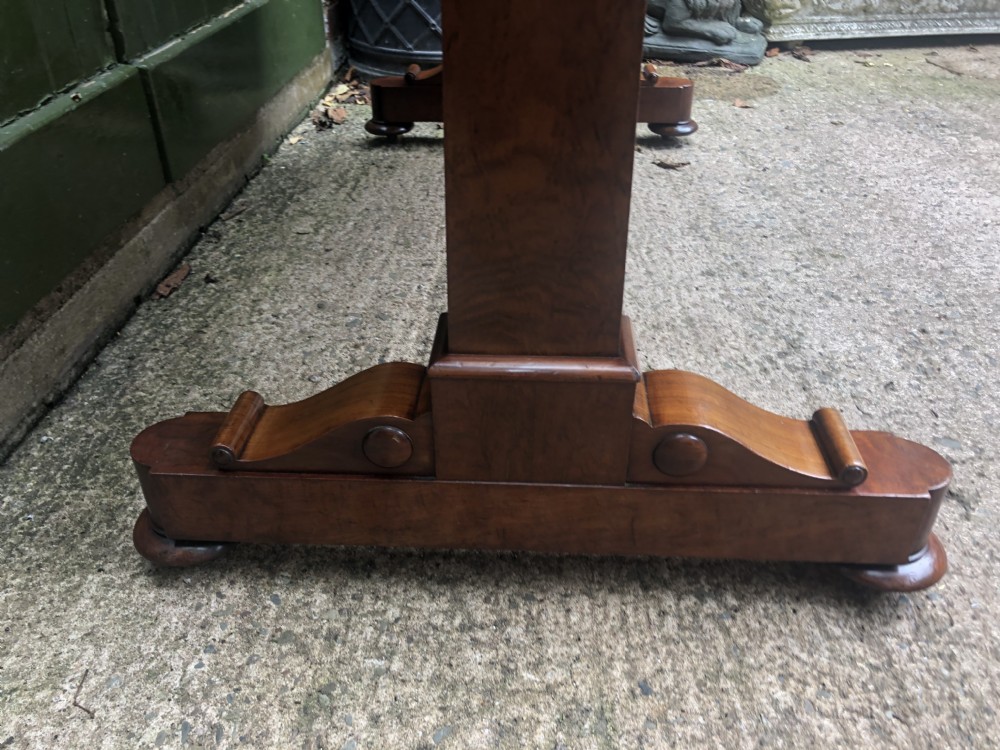 Early C19th George IV period mahogany library or writing table of free-standing form . View XXX