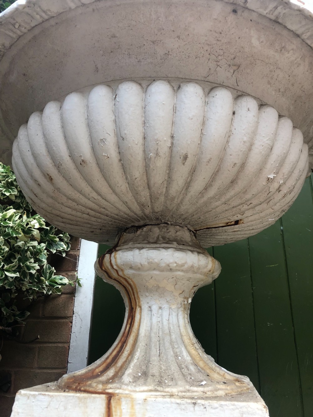 Pair of impressive early C19th cast-iron  terrace or garden vases of imposing scale. View XIII