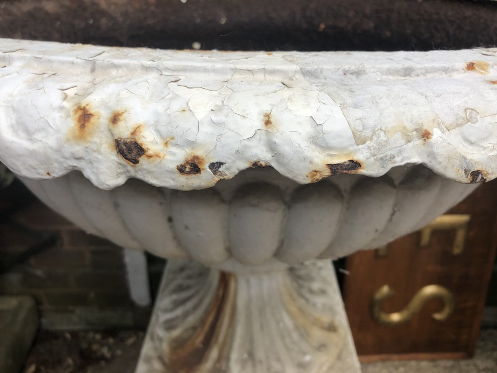 Pair of impressive early C19th cast-iron  terrace or garden vases of imposing scale. View XV