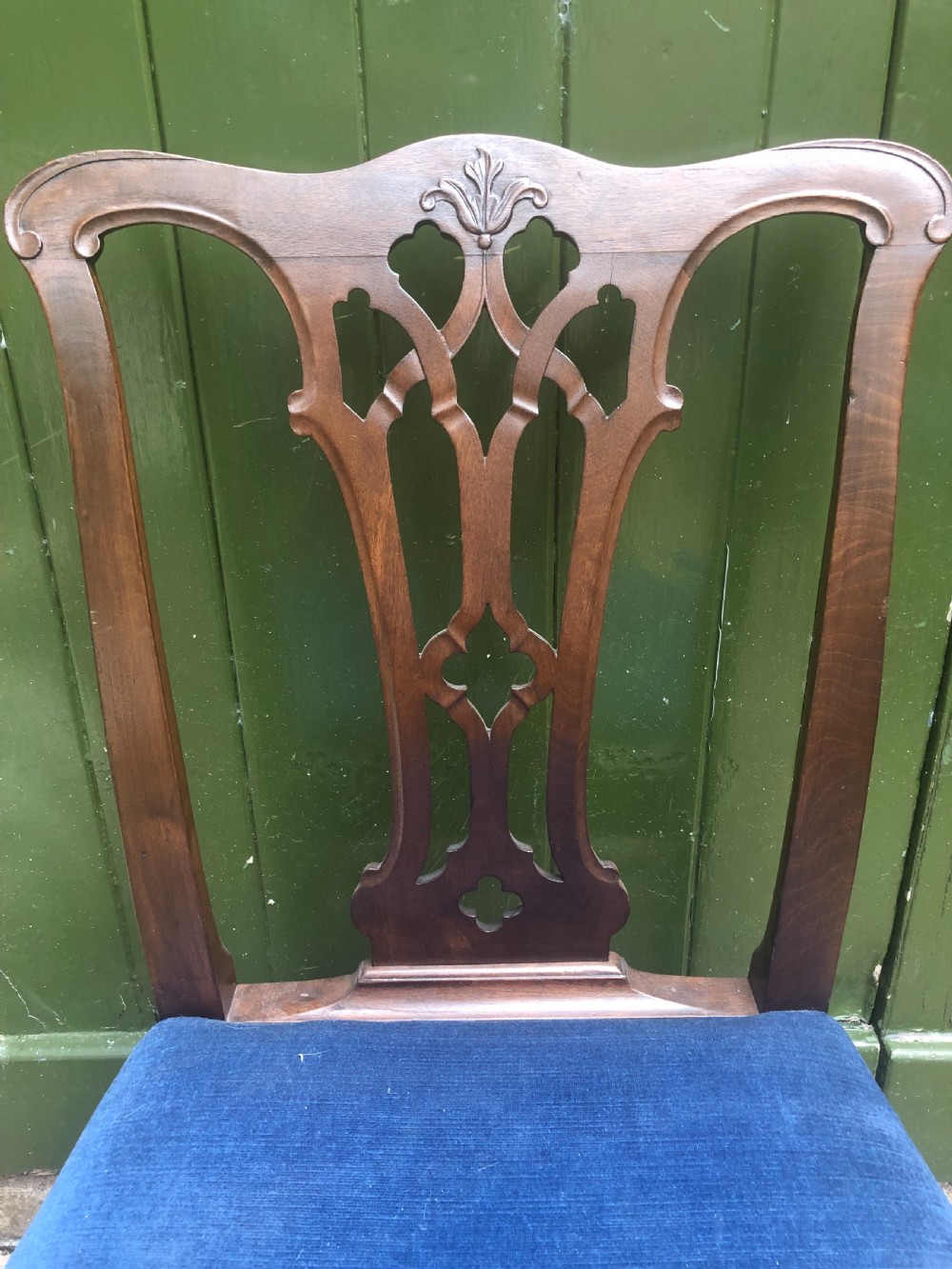 Set of 6 C18th George III period mahogany dining chairs of Chippendale design . View VIII