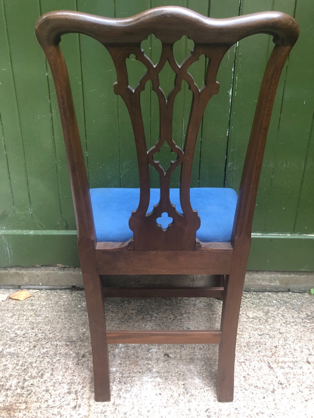 Set of 6 C18th George III period mahogany dining chairs of Chippendale design . View X