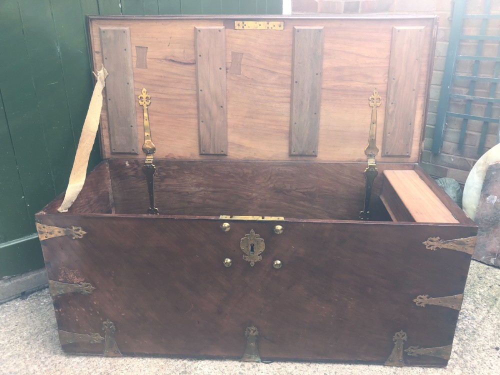 C18th Dutch East Indies teak and cedar chest with gilt-brass and bronze fittings. View VI