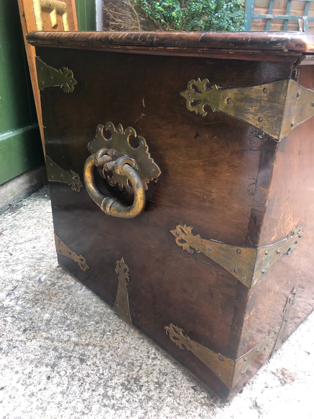 C18th Dutch East Indies teak and cedar chest with gilt-brass and bronze fittings. View XIII