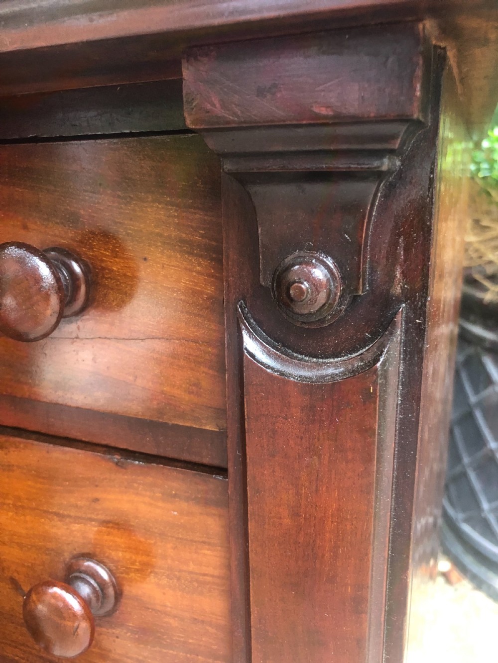 Pair of C19th Victorian period mahogany pedestal bedside chests -of-drawers by Maple. View VII