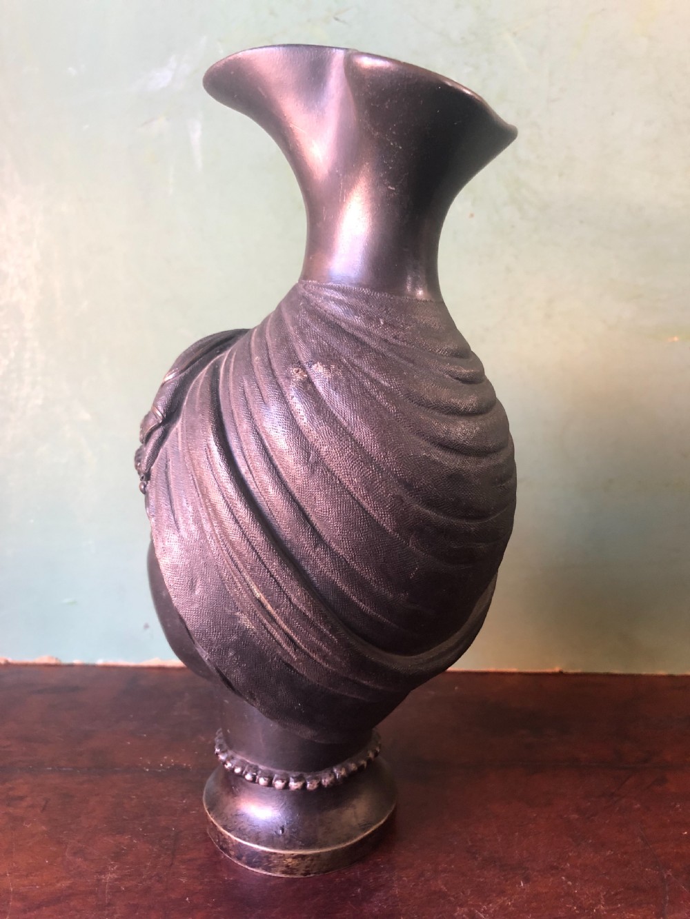 Unusual C19th bronze Etruscan style  ‘Grand Tour’ souvenir type ewer modelled as a bust study of a goddess or perhaps a Vestal Virgin.  View VII