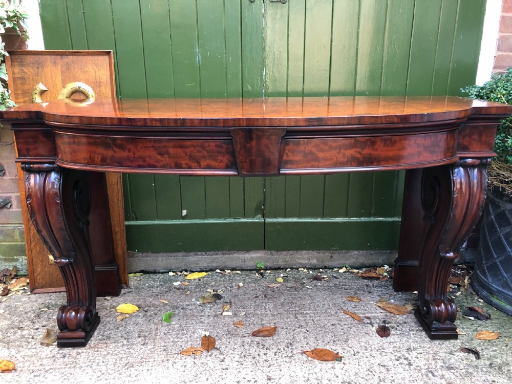 Early C19th William IV period figured mahogany console table of bold design. View III