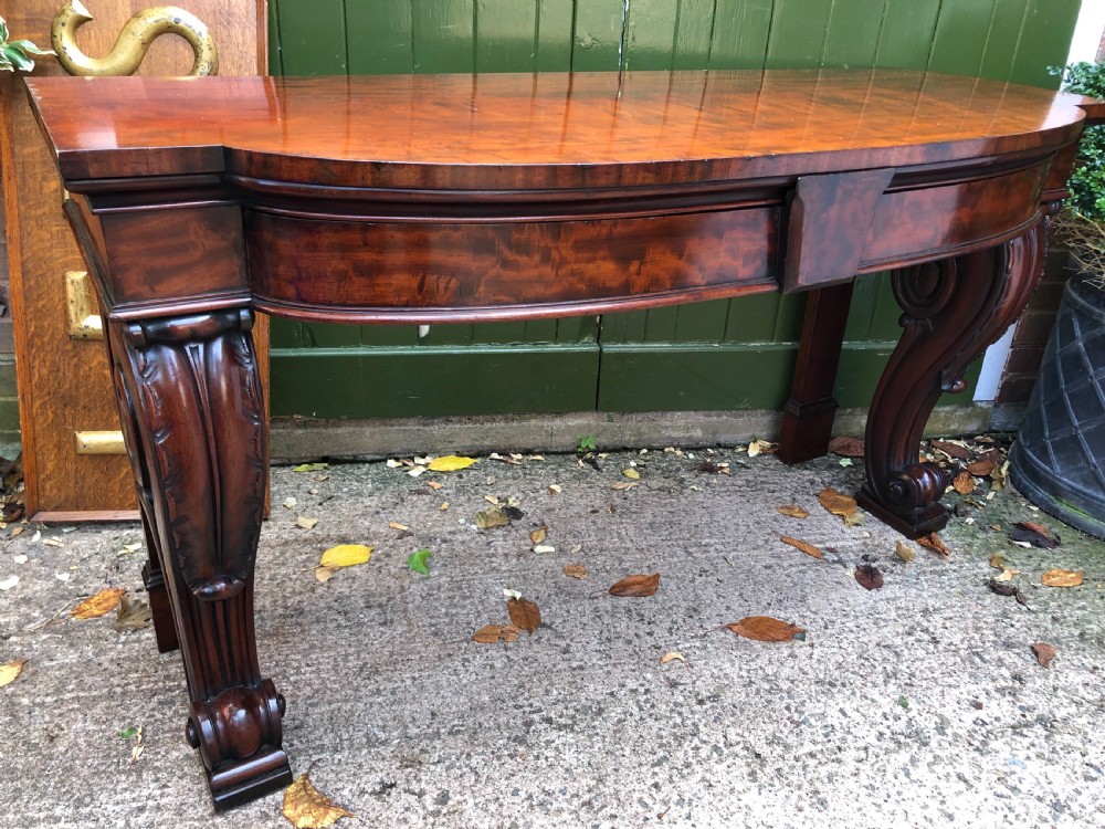 Early C19th William IV period figured mahogany console table of bold design. View XIV
