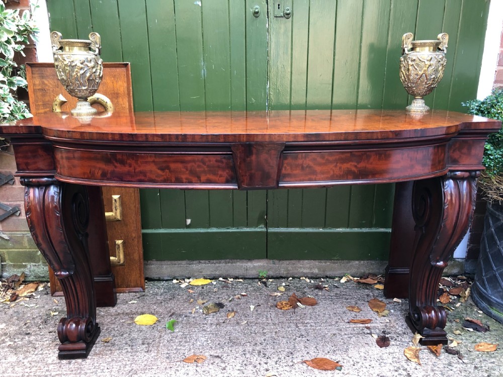 Early C19th William IV period figured mahogany console table of bold design. View XIX
