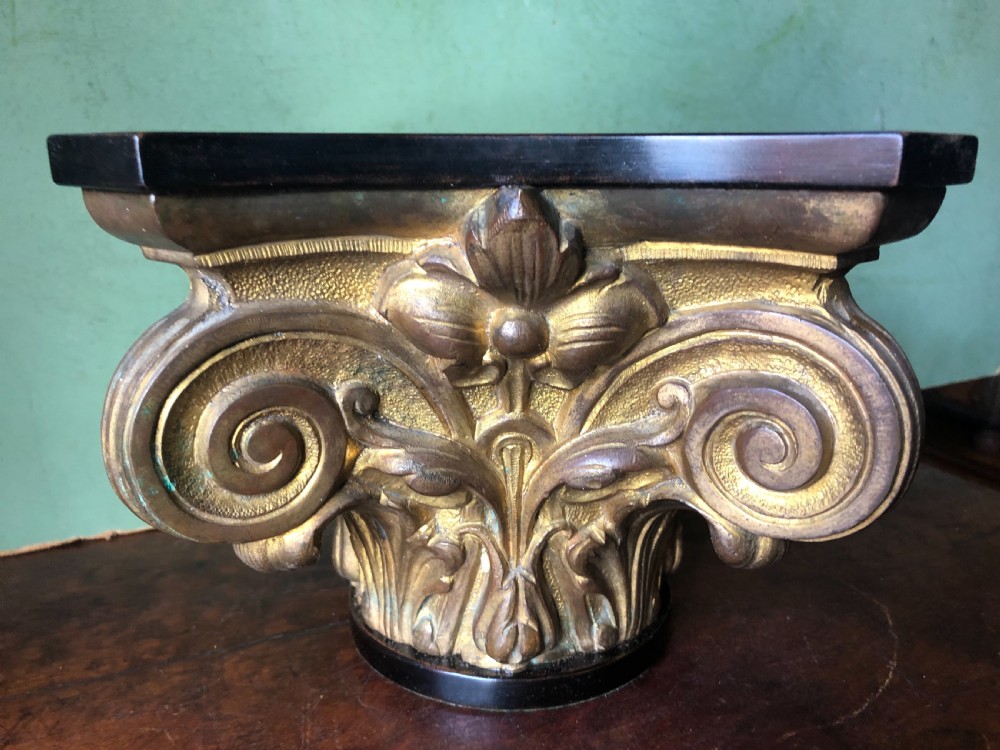 Decorative mid C19th gilded ormolu bronze study of a Corinthian capital . View IV