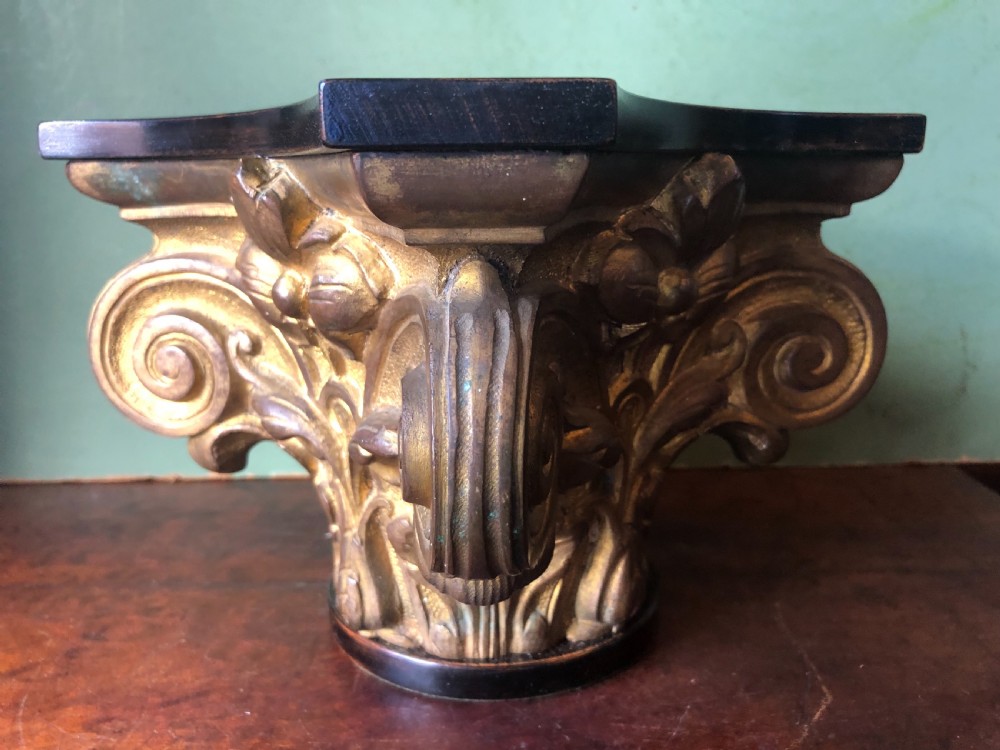 Decorative mid C19th gilded ormolu bronze study of a Corinthian capital . View V