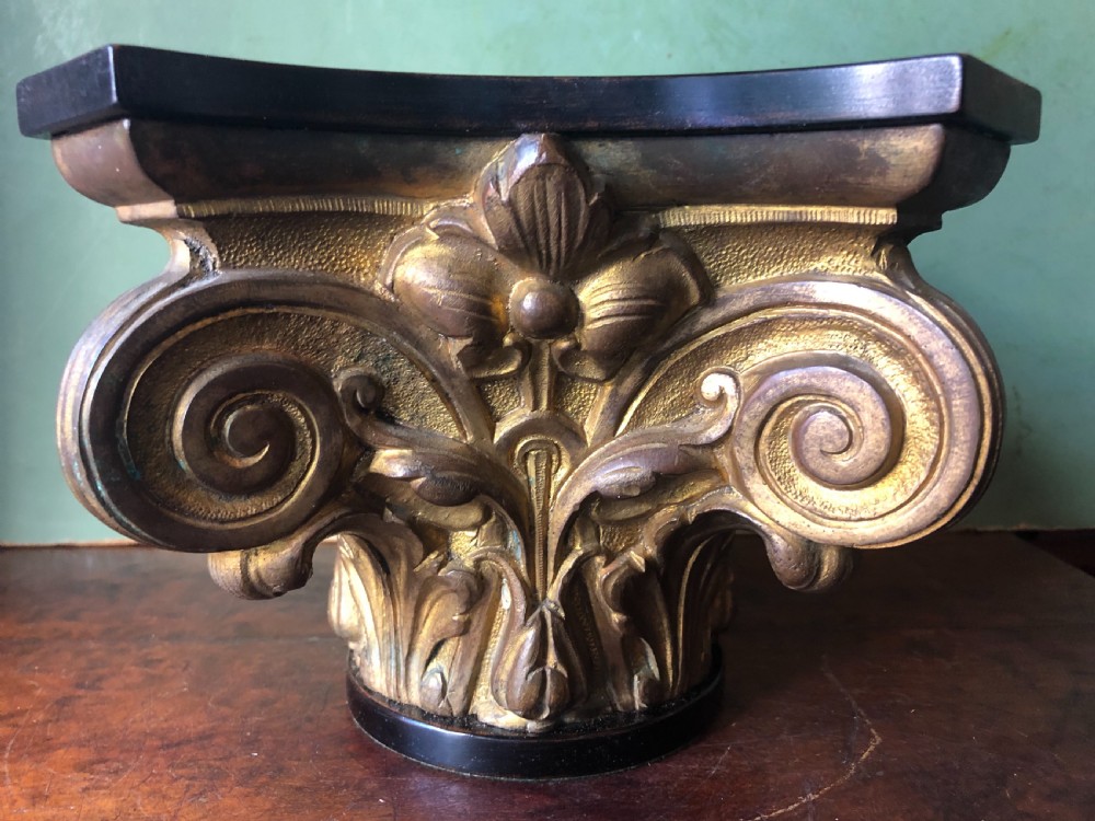 Decorative mid C19th gilded ormolu bronze study of a Corinthian capital . View VI