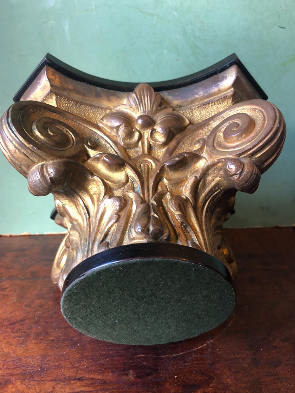 Decorative mid C19th gilded ormolu bronze study of a Corinthian capital . View VIII