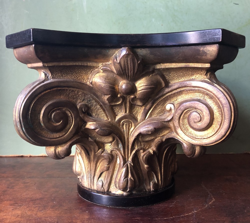 Decorative mid C19th gilded ormolu bronze study of a Corinthian capital .