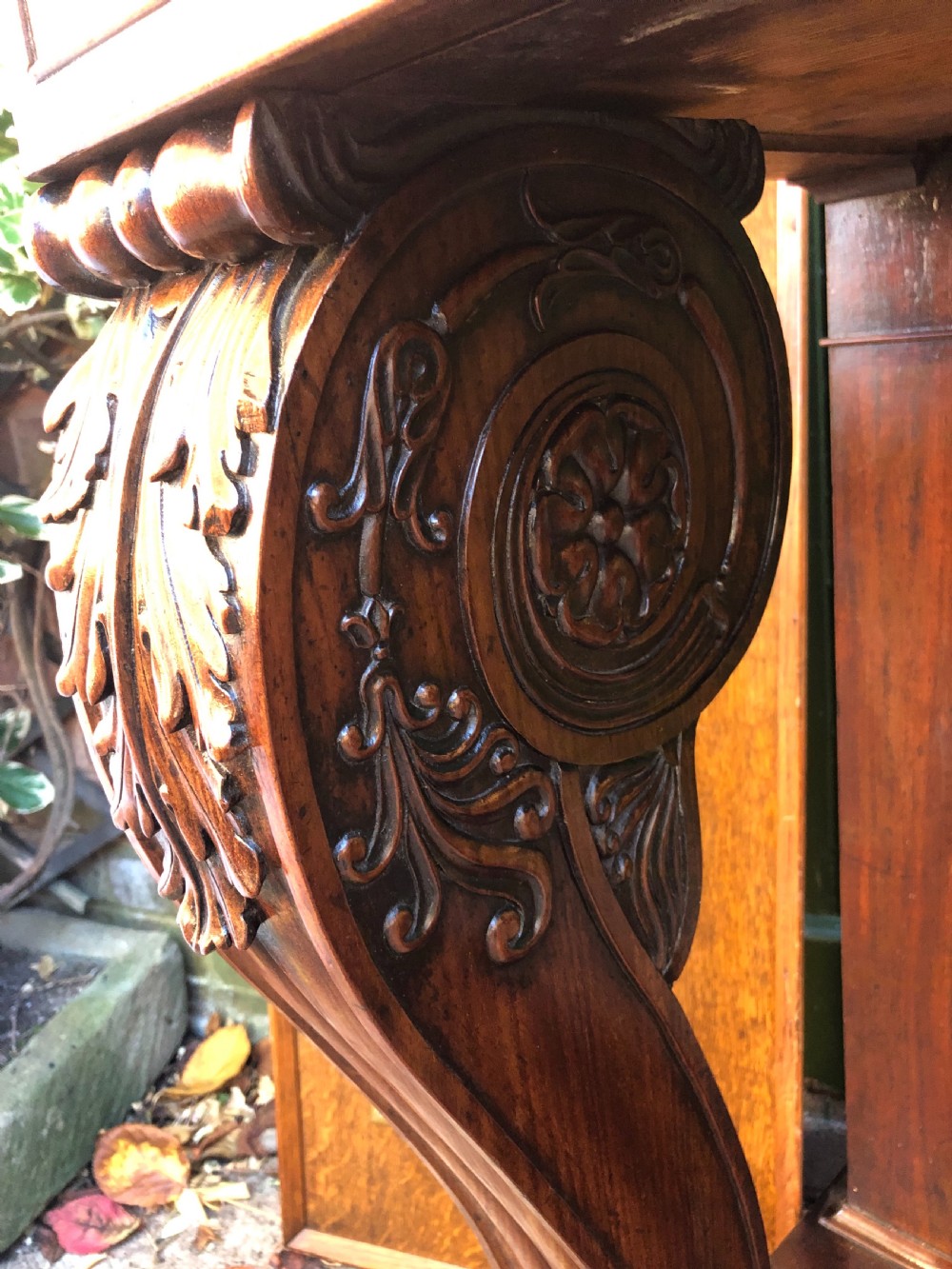 Early C19th French Charles X period mahogany console table of impressive proportions. View XX