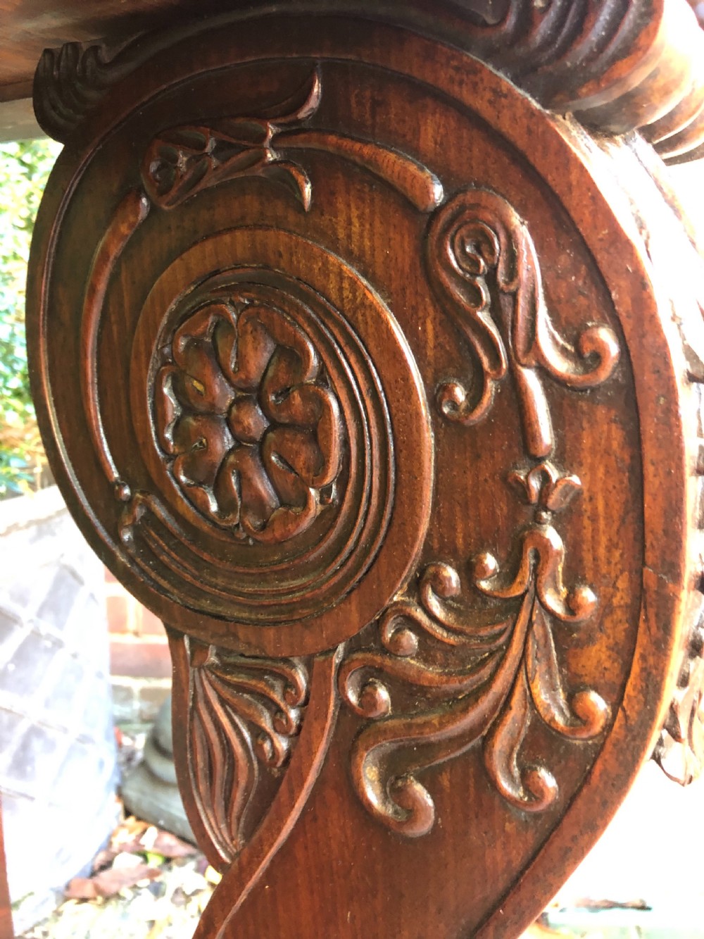 Early C19th French Charles X period mahogany console table of impressive proportions. View XXII