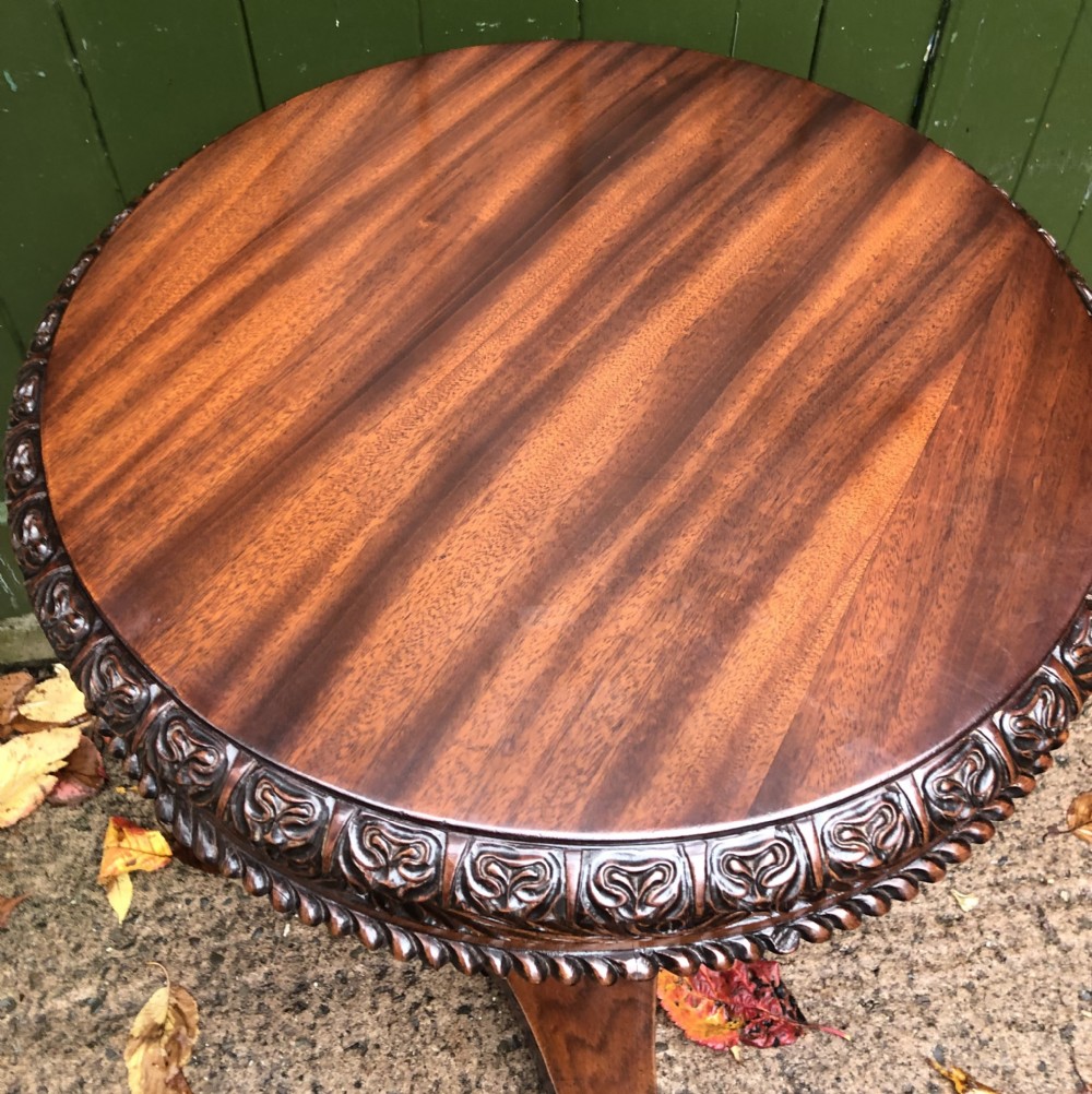 Mid C19th Anglo-Indian heavily-carved rosewood circular pedestal table. View XIV