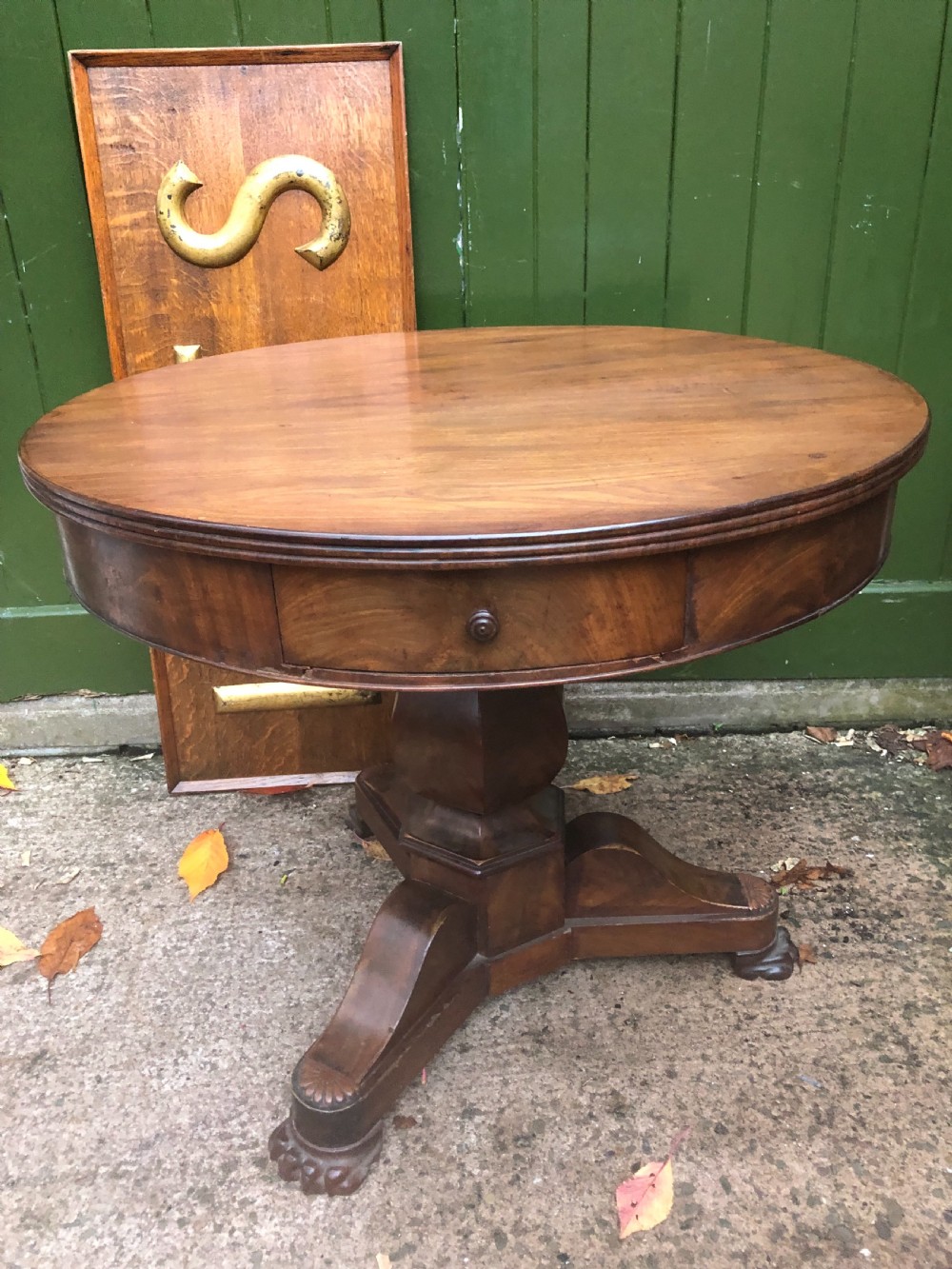 Early C19th French Charles X period mahogany gueridon or centre table . View IV