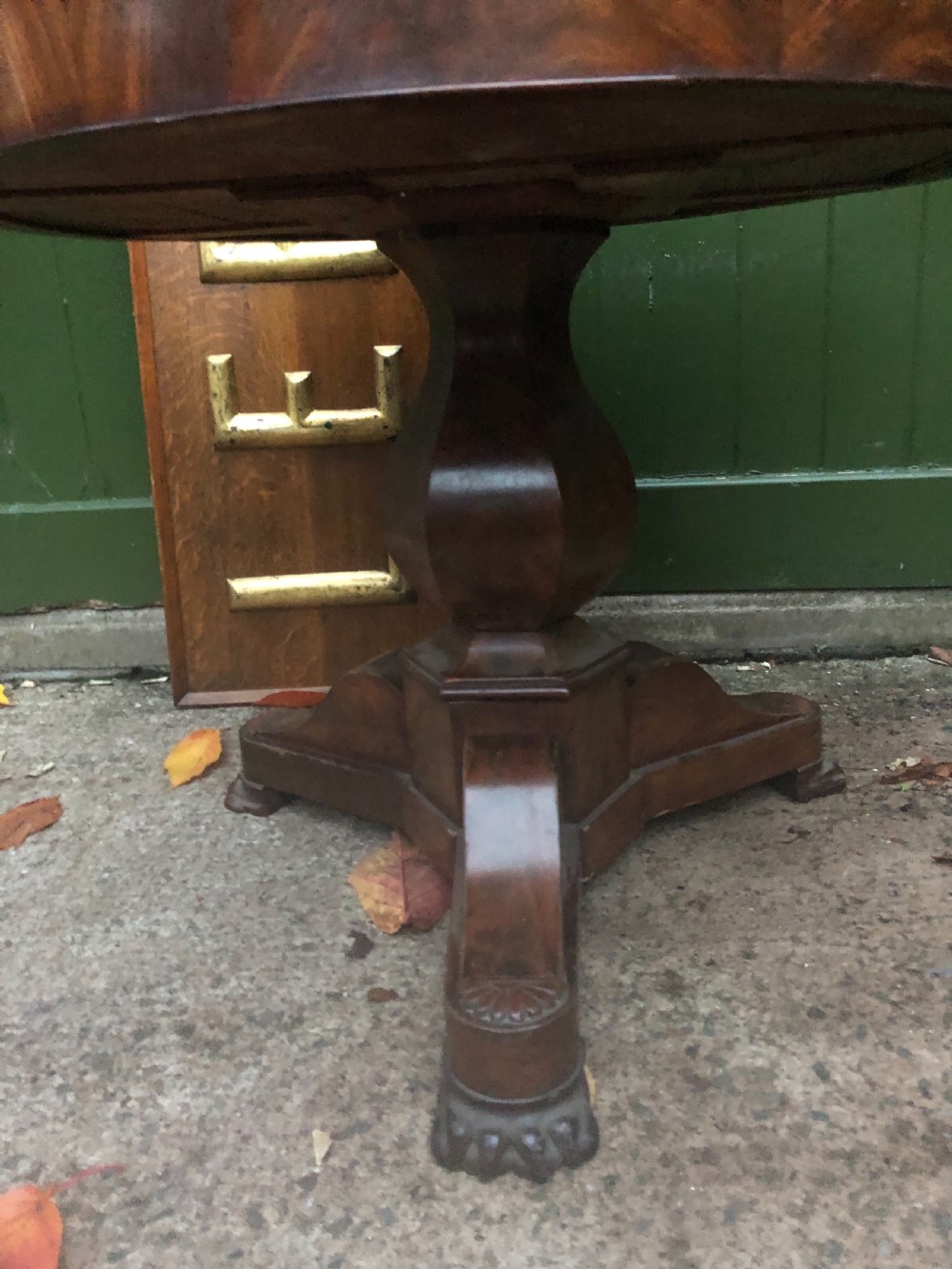 Early C19th French Charles X period mahogany gueridon or centre table . View XII