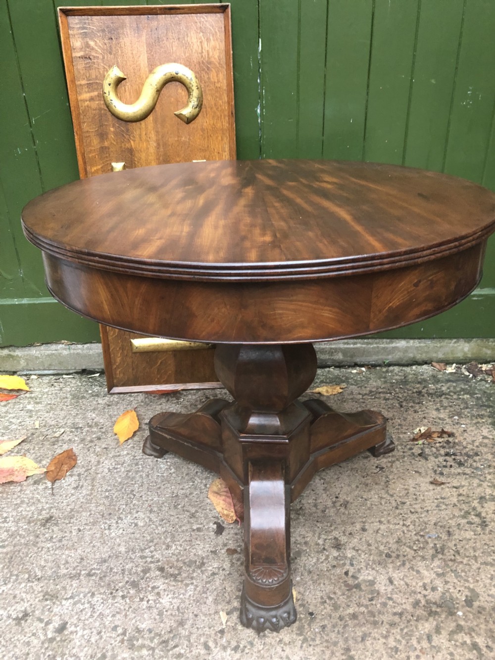 Early C19th French Charles X period mahogany gueridon or centre table . View XIII