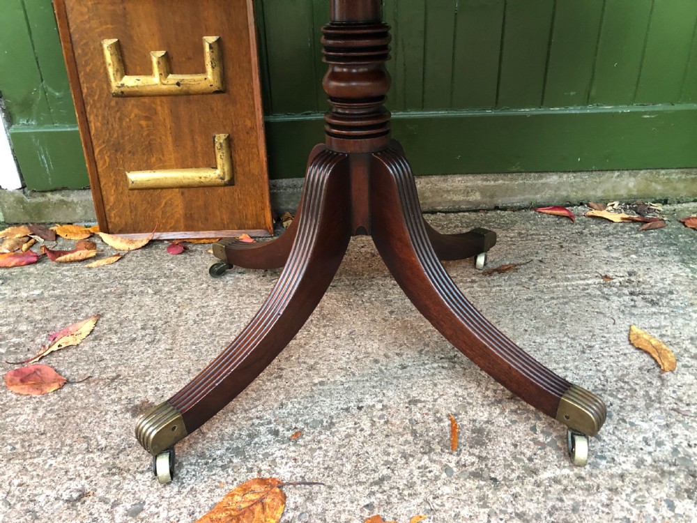 Elegant early C19th Regency period mahogany ‘tilt-top’ breakfast table . View XI