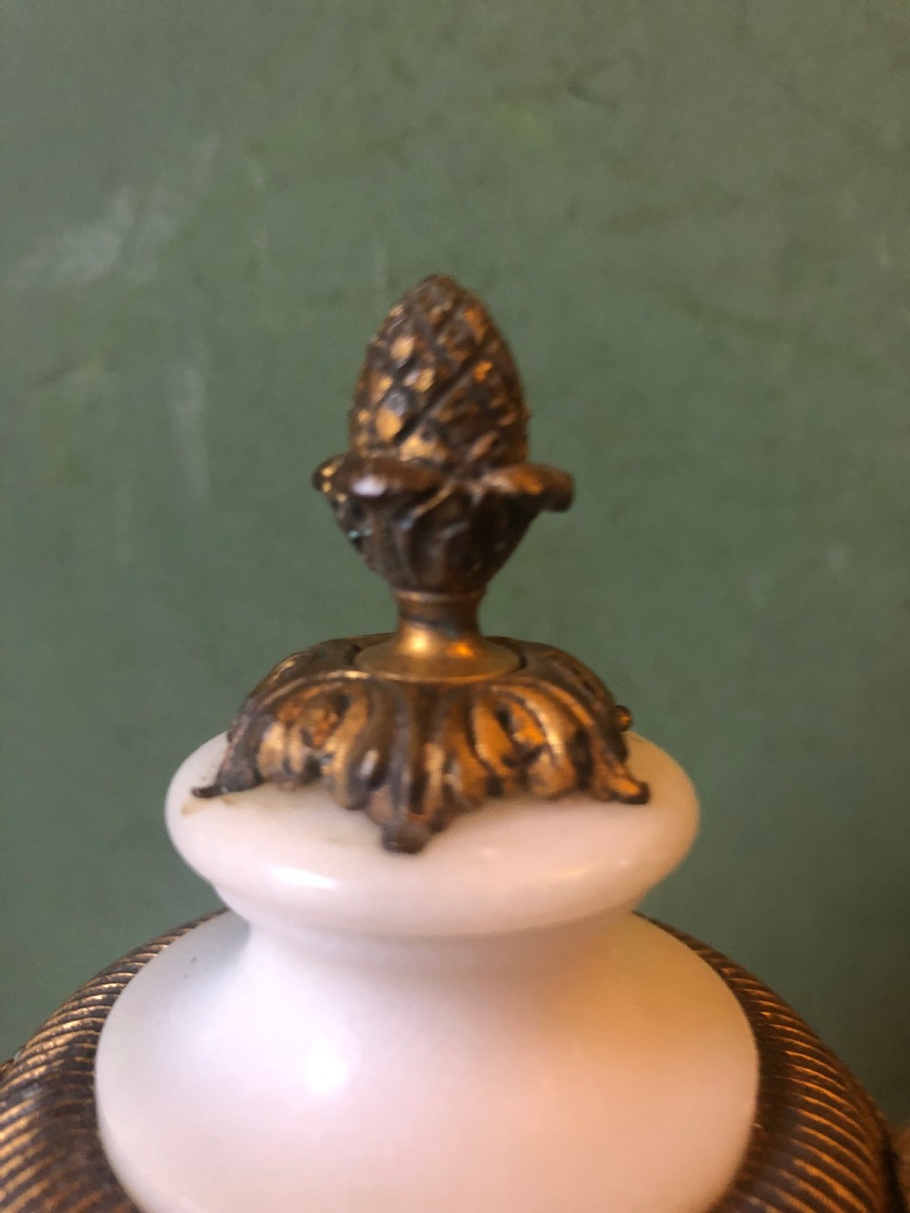 Pair of late C19th French white marble ormolu-mounted neo-classical style vases . View XIII