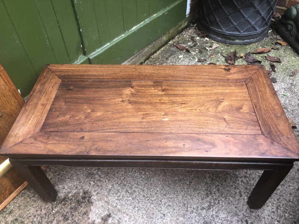 C18th Chinese huanghuali rectangular ‘Kang’ table of earlier Ming period design. View X