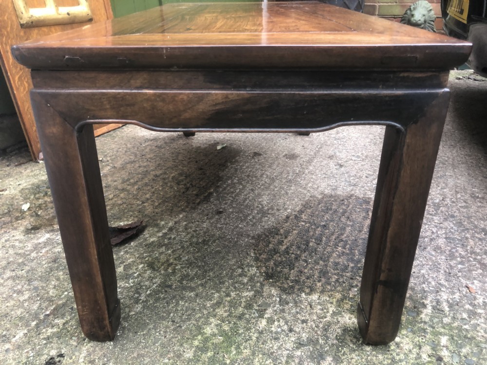 C18th Chinese huanghuali rectangular ‘Kang’ table of earlier Ming period design. View XIX