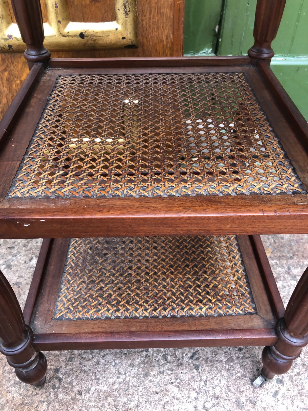 Early C19th French Charles X period mahogany marble top bedside table . View VIII