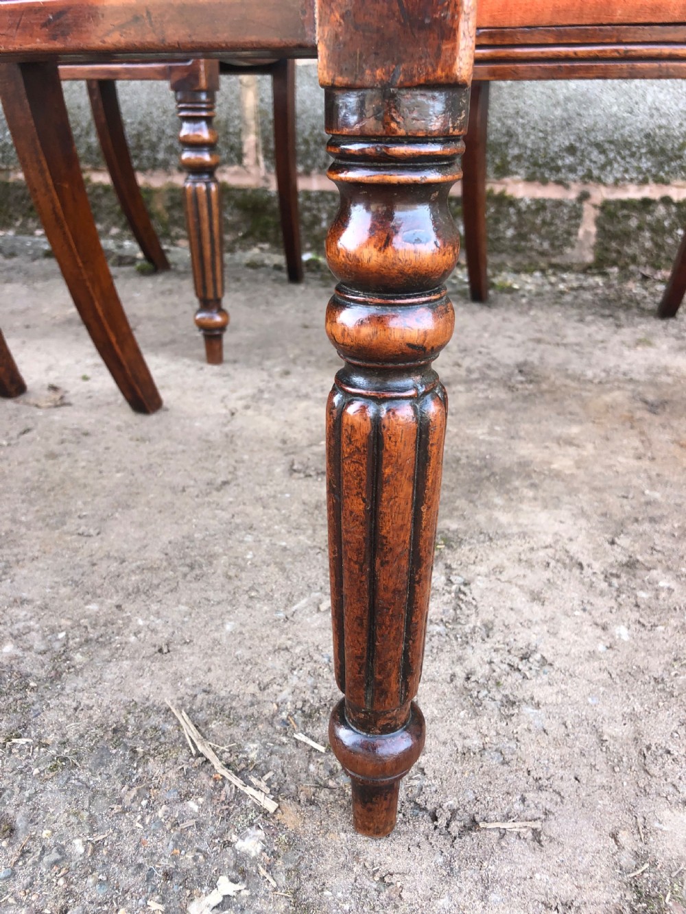 Set of 8 early C19th Regency period mahogany dining chairs. View VII