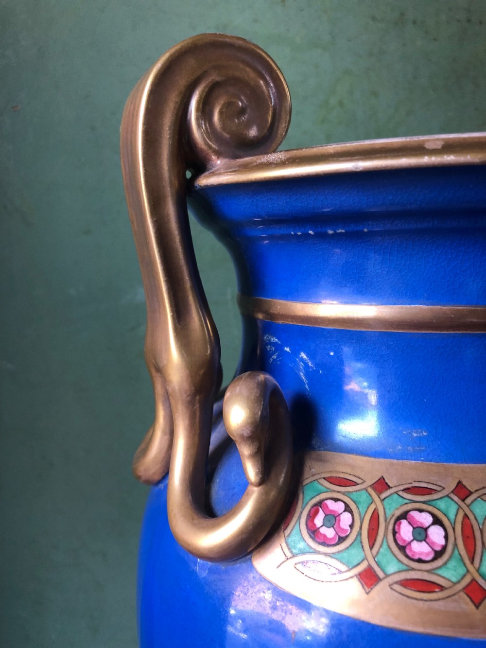 Pair of mid C19th porcelain  classical style volute-krater vases . View XVI