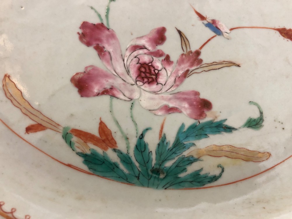 Pair of mid C18th Chinese Qianlong period porcelain dished chargers . View VI