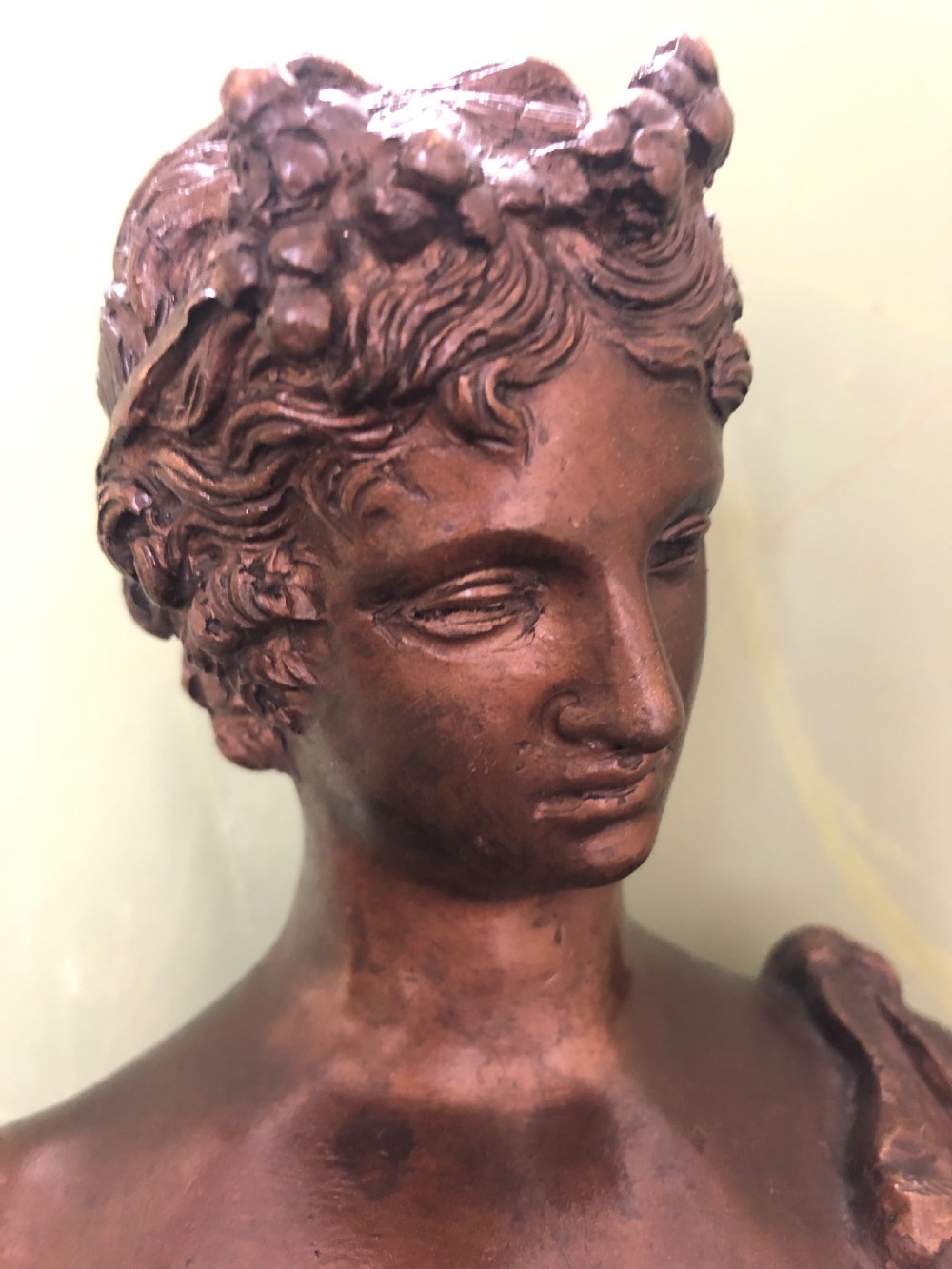 Large late C19th Italian Neapolitan ‘Grand Tour’ souvenir bronze sculpture of Dionysus, known as Narcissus, after the antique. View VI