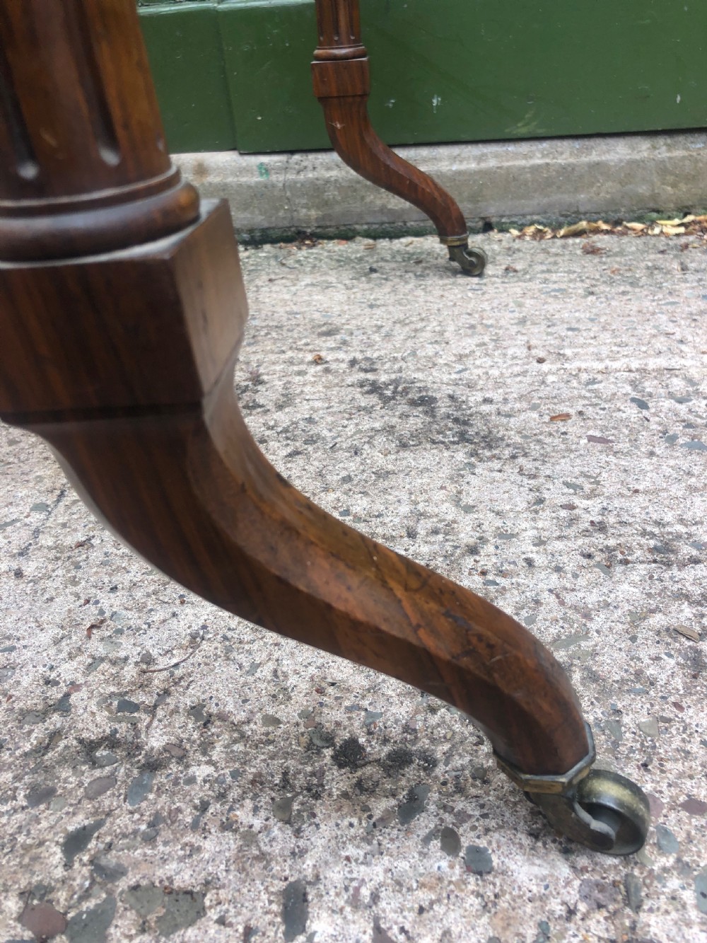 Mid C19th walnut-framed library or gallery folio-stand with an unusual folding action . View VI