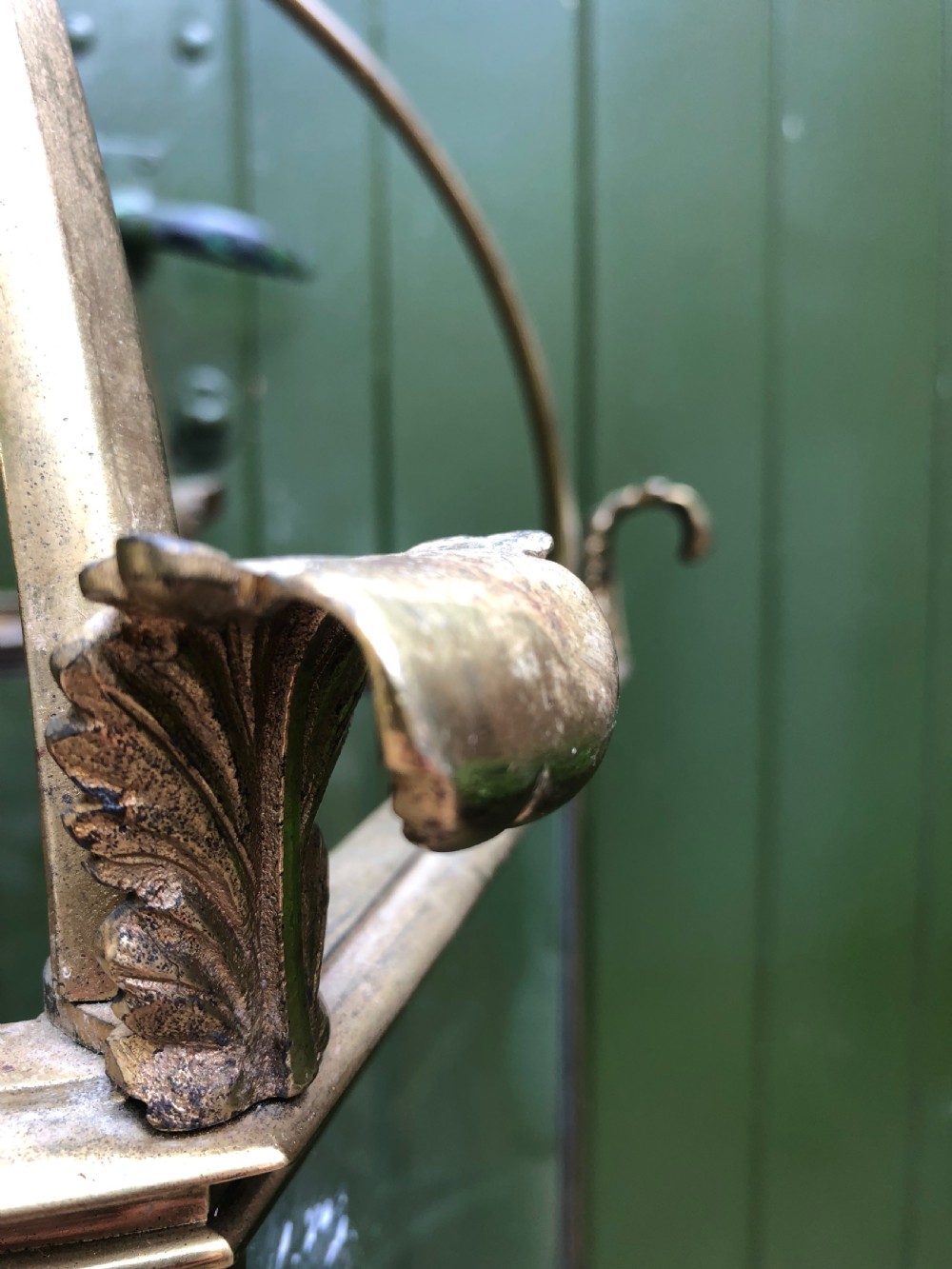 Early C20th brass-framed hexagonal glazed hall lantern of early C19th design. View IV