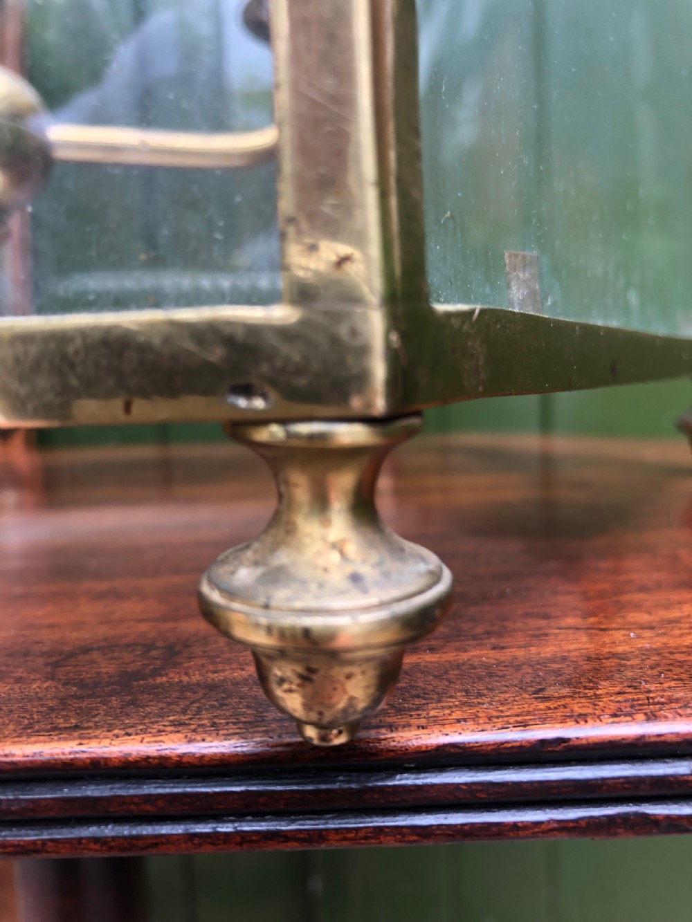 Early C20th brass-framed hexagonal glazed hall lantern of early C19th design. View VII
