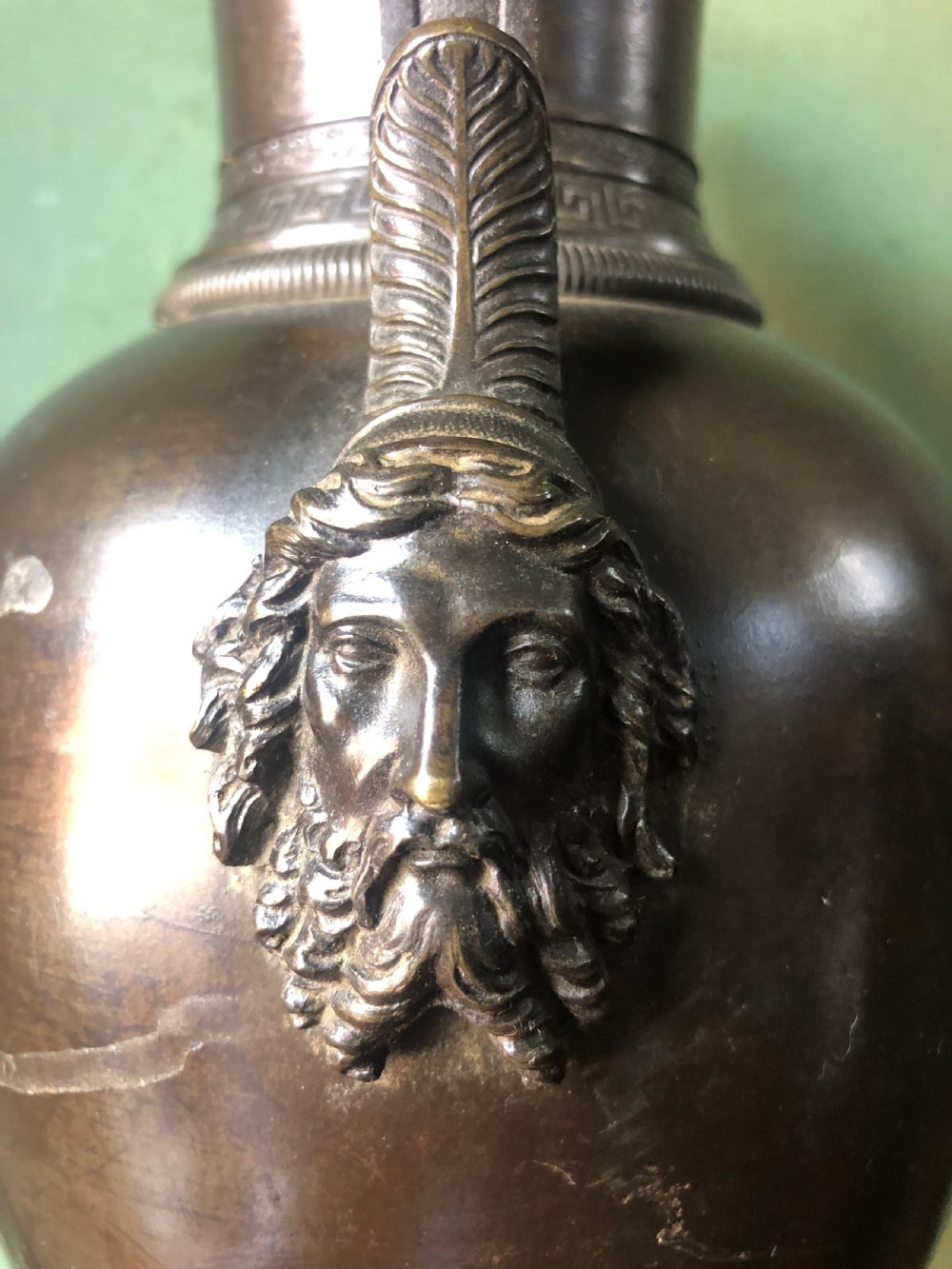 Mid C19th Greek revival design bronze vase lamp-base . View IV