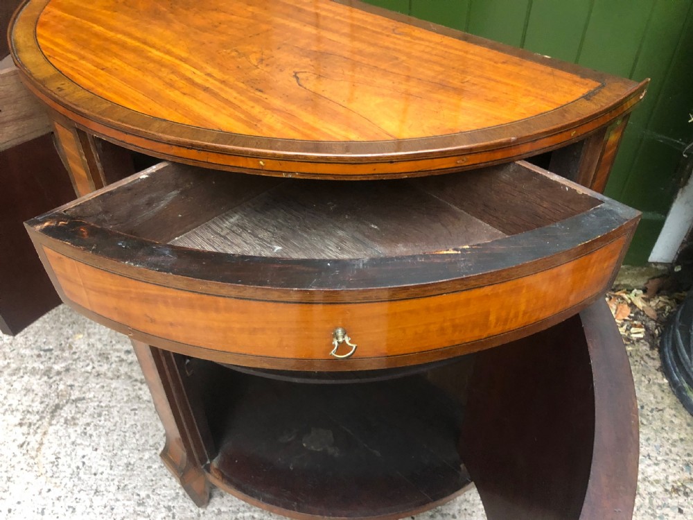 Late C18th Dutch neo-classical design satinwood demi-lune commode . View IX
