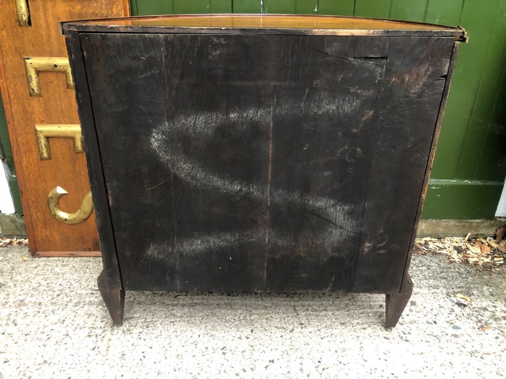 Late C18th Dutch neo-classical design satinwood demi-lune commode . View XIII