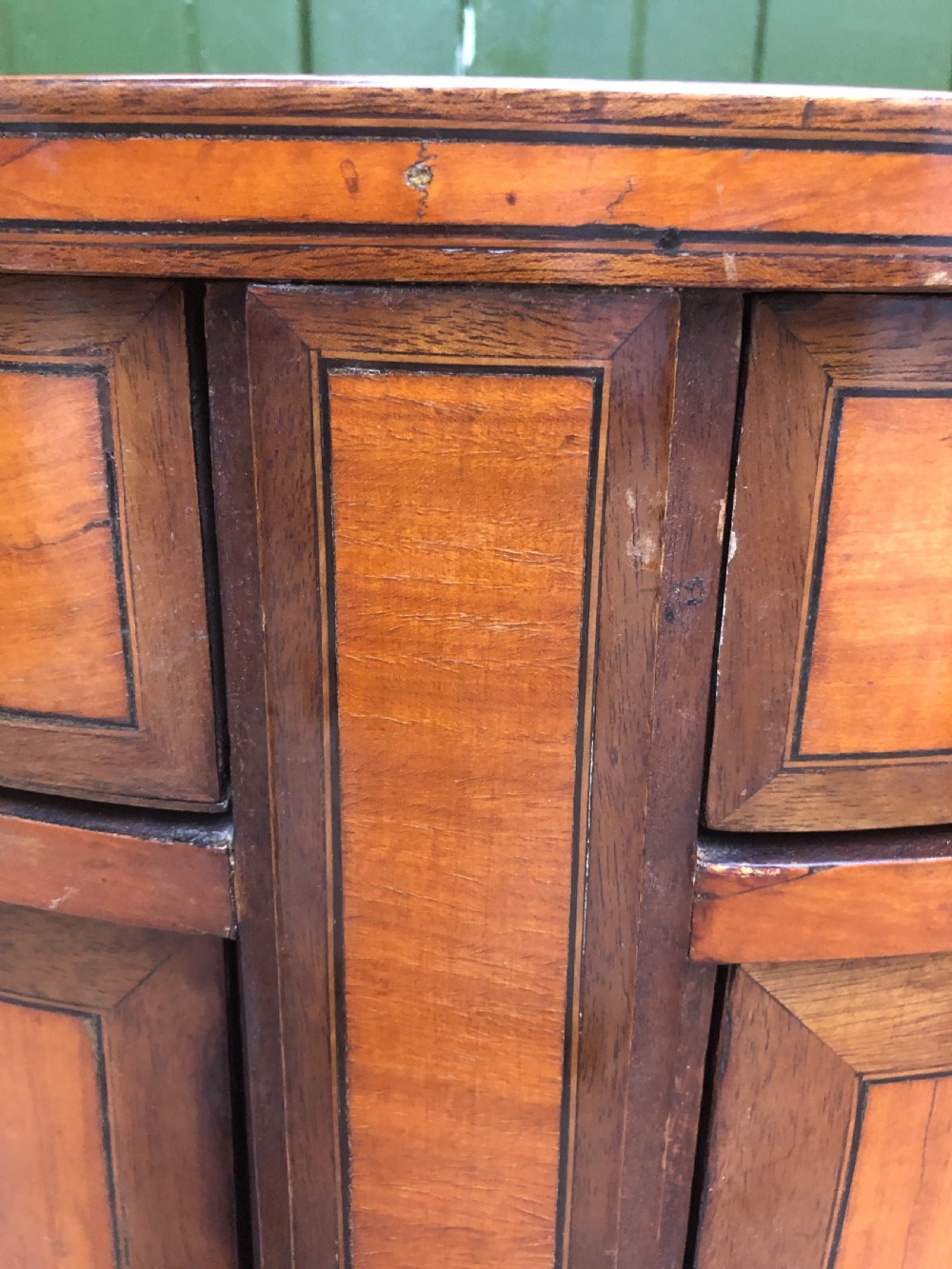 Late C18th Dutch neo-classical design satinwood demi-lune commode . View XV
