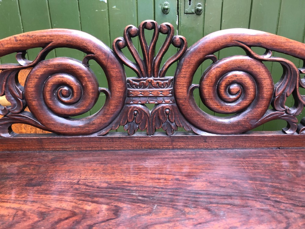 C19th Anglo-Indian carved padauk pedestal sideboard. View III