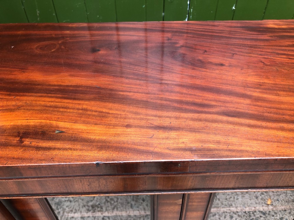 Early C19th Regency period mahogany 4-door ‘dwarf’ bookcase cabinet of breakfront outline. View XII