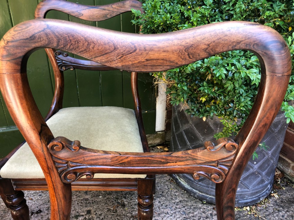 Set of 6 early C19th William IV period carved rosewood dining chairs. View X