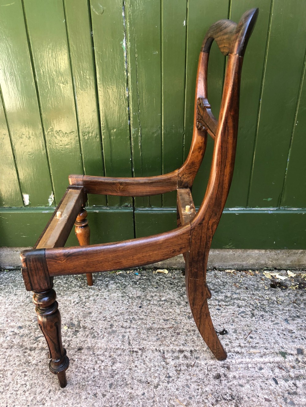 Set of 6 early C19th William IV period carved rosewood dining chairs. View XI