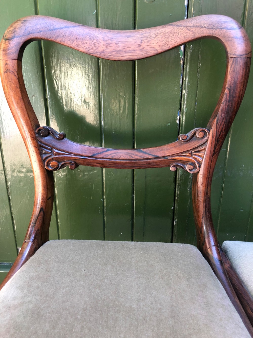 Set of 6 early C19th William IV period carved rosewood dining chairs. View XIII