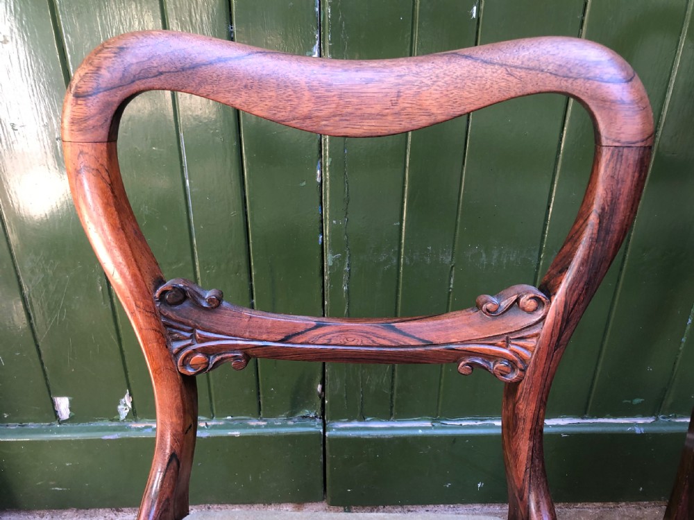 Set of 6 early C19th William IV period carved rosewood dining chairs. View XVI
